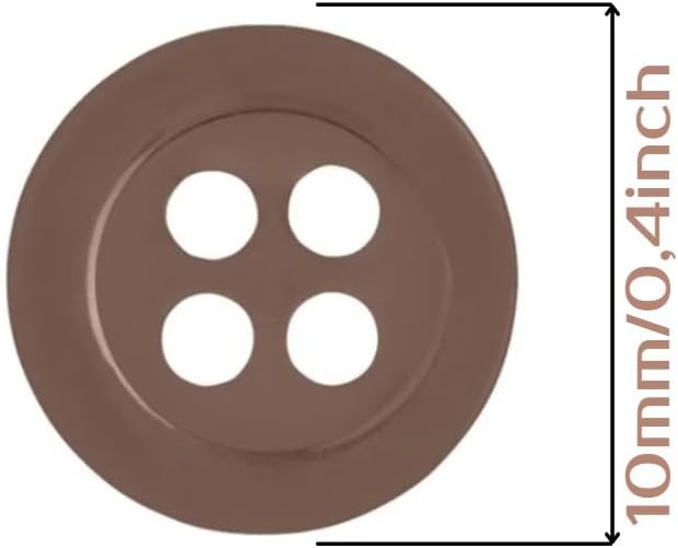 Brown Buttons – 16L (10mm) – 4-Hole - Pack of 12 Pcs image 5