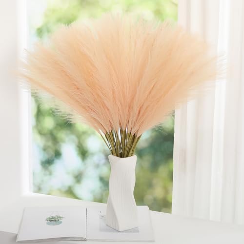 Wertuirk Faux Champagne Pampas Grass - 30pcs 24 Inch Boho Home Decor, Artificial pompas Floral for Table Centerpieces, Farmhouse and Baby Shower Decorations (Champagne, 30 Pieces)