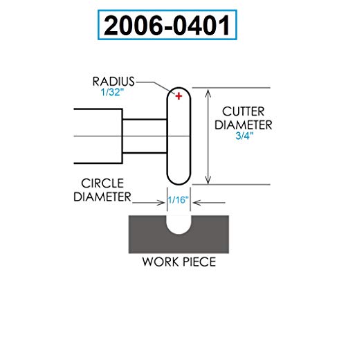 Image of HHIP 2006-0401 High Speed Steel Convex Cutter, 1 /32 inch x 3 /4 inch x 1 /2 inch