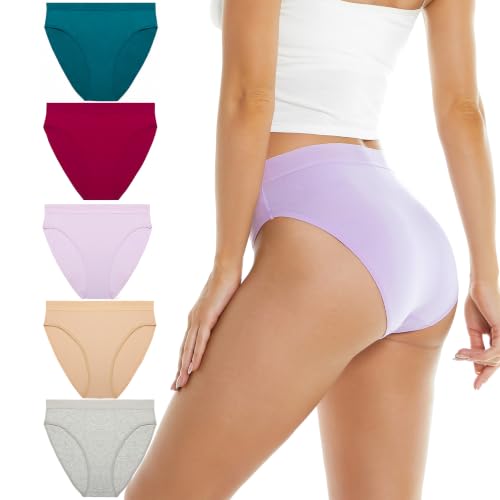 Image of Women Cotton Underwear Hi-Cut Briefs 5-Pack