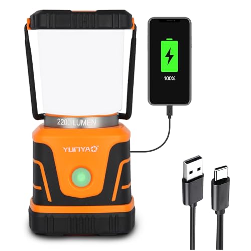 YUNYAO Camping Lantern Rechargeable 2200LM, LED Lanterns for Power Outages, Camping Light with 4 Modes for Hurricane,Emergency,Working,Hiking, Home and More, IP44 Waterproof