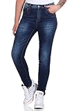 Jewelly Damenjeans im Skinny Style Boyfriends Hüftjeeans Jeans Hose Röhre in aktuellen Farben 17 (34, Mittelblau)