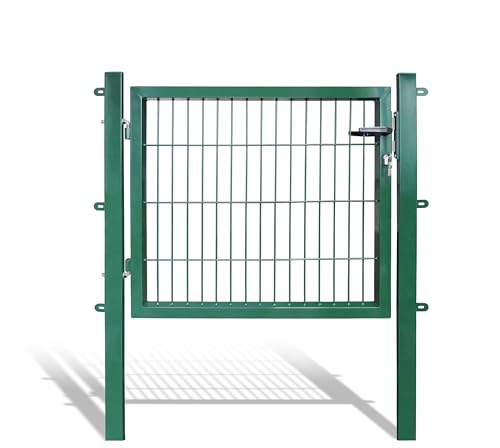 Koll Living Gartentore für Stabmattenzaun - Farbe und Höhe wählbar - inkl. Pfosten und Befestigungsmaterial (Gartentor H 80 x B 100 cm, grün)
