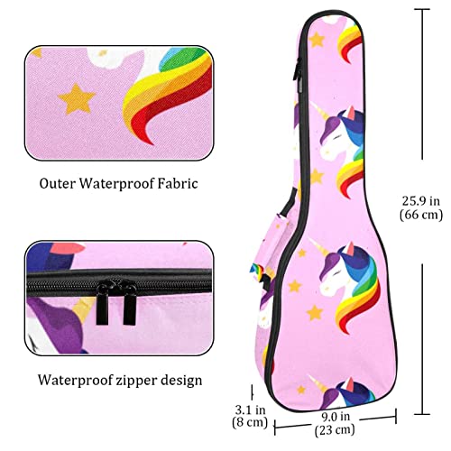 Housse de ukulélé licorne avec fond rose et sangle réglable pour ukulélé - Les Beatles, Paul McCartney, John Lennon, RIngo Starr, George Harrison Housse de ukulélé licorne avec fond rose et sangle réglable pour ukulélé – Image 5