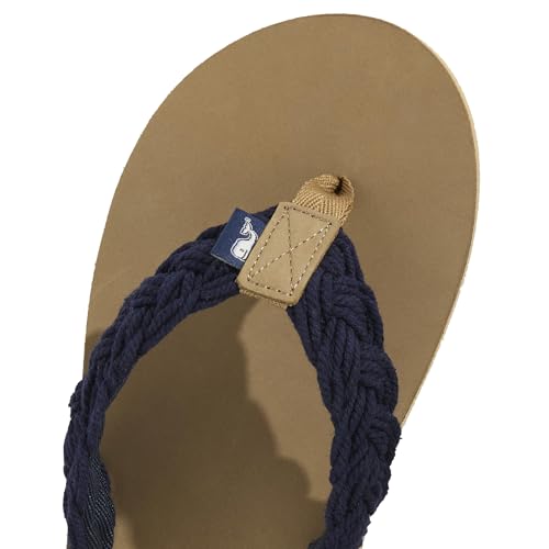 vineyard vines Men's Braided Rope and Leather Flip Flop2