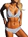CUPSHE Hit Sommer Streifen Bikini Set, Blau Weiß, S