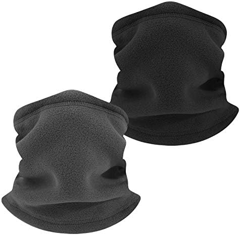 TAGVO Winter Fleece Neck Warmer, Soft Double Layer Fleece Thick Thermal Neck Gaiter Elastic Multifunctional Scarf Windproof Skiing Neck Tube Ear Warmer Balaclava Hood Unisex for Outdoor Sports