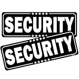 Security Patrol Magnet for Car, Large Security Car Magnetic Signs, Reflective Vehicle Door Magnet for Professional Security Guard 11.8 inch * 3.9 inch (Black-Security-2 Pack)
