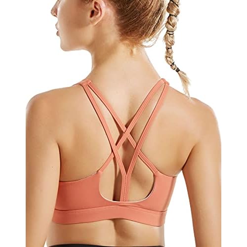 RUNNING GIRL Sports Bra for Women, Molded Cup High Impact Sports Bras for Women with Sewn in Pads