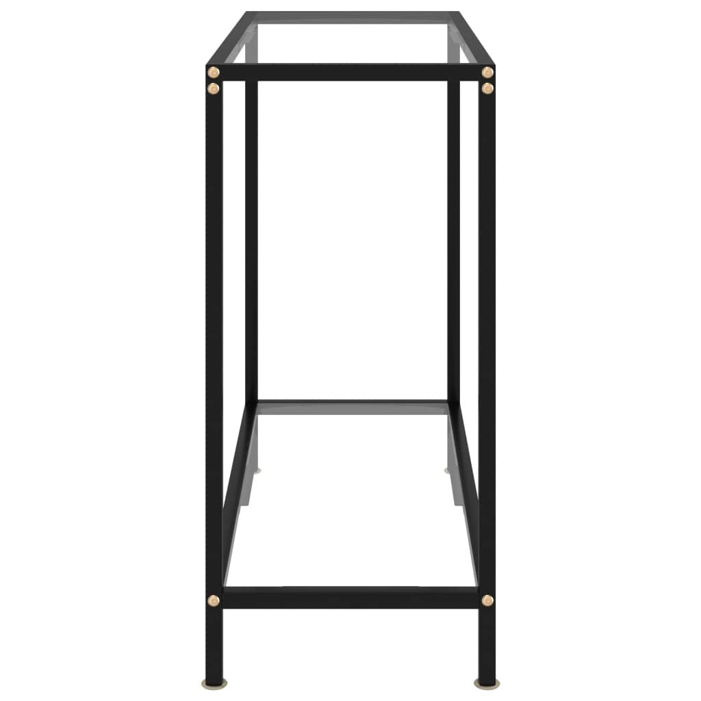 Générique Konsola stołowa 80 x 35 x 75 cm szkło hartowane | Stal malowana proszkowo, półka do przechowywania, łatwa do czyszczenia, stylowy design do salonu