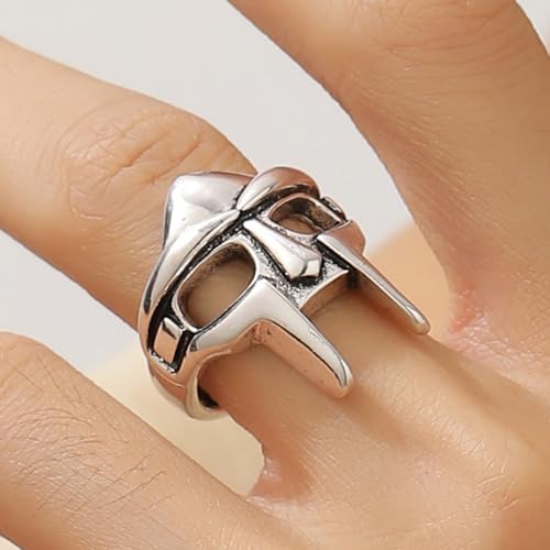 Yumikoo DOOM Mask Ring for Men Adjustable Ring Gladiator Style4