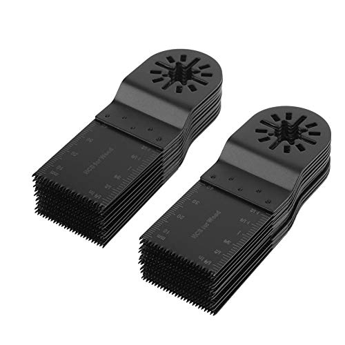 20 Piezas Conjunto de Hoja de Sierra Oscilante 34mm Universal Cuchilla Oscilante de Acero Carbono de Corte de Madera, Plástico, Metal Cover