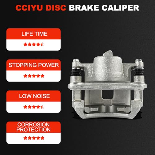 Image of cciyu Front Right Disc Brake Caliper Assembly with Bracket 19-B2049 | For Chevy For Prizm L4 1.8L 1998-2002, For Toyota For Corolla L4 1.8L 1998-2002