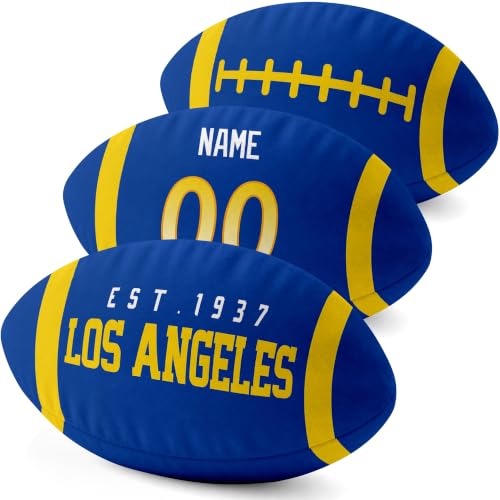 Image of ANTKING Los Angeles R Throw Pillow Custom Name Number for Men Boy Gifts | Personalized Gift for Youth for Birthday Christmas