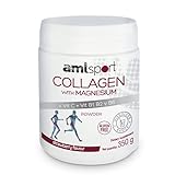 AML Sport - Collagen with Magnesium + VIT C, B1, B2 and B6 Powder - 350g (Strawberry Flavour). Tissue Regenerator with Type 1 &2 Collagen. Gluten Free. Sugar Free