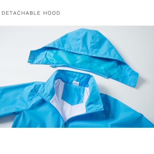Image of Boys Rain Jacket with Detachable Hood Lightweight Raincoats for Kids
