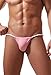 Newsywell Men's Ice Silk Male Thong Bikinis Fashion Micro Low Rise Microfiber Bulge Briefs Underwear Red Medium