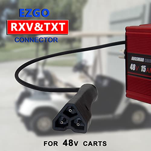 48 Volt 15 Amp Golf Cart Battery Charger For 48V Ezgo Rxv/Txt With Rxv Plug/Triangular 3 Pin #TOP2