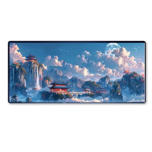 Paon Tapis de Souris Architecte Tapis Souris XXL 1000x500x3 MM Tapis de Souris Gaming Accessoire, Lavable, Caoutchouc Antidérapante, Haute Précision et Vitesse, Surface Antidérapante pour Gamer