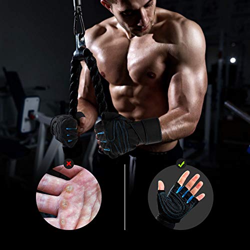 ORLEGOL Fitness Handschuhe, Trainingshandschuhe, Gewichtheben Handschuhe mit Handgelenkstütze und Palm Schutz, rutschfest Atmungsaktiv Sporthandschuhe zum Bodybuilding, Crossfit, für Damen & Herren – Bild 3