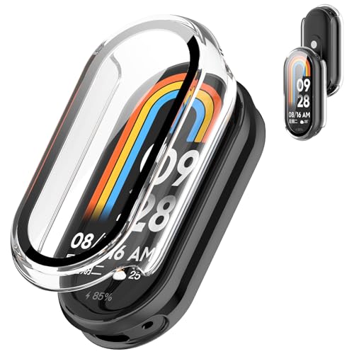 For Xiaomi Smart Band 10 �Ή� �P�[�X�yDKEYIT�z�����K���X ��̌^ �V���I�~ Smart Band 10 �ی�J�o�[ PC�f�ޒ����^ �����ȒP �ϏՌ� ��U�h�~ �����x �����ߗ� ���h�~ �S�ʕی� �w��h�~(�N���A)