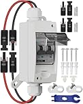 CNLONQ Disjoncteur PV 63A DC1000V solaire interrupteur de déconnexion 1 en 1 Out avec câble Fiche solaire et support de fixation IP65 étanche pour installation solaire
