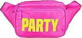 SoJourner Pink Party Fanny Pack - Neon Packs for men, women | Cute Waist Bag Fashion Belt Bags rave festival