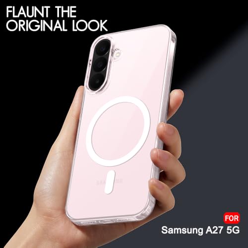 Image of TheGiftKart Ultra-Hybrid Back Case Cover for Samsung Galaxy A27 5G Compatible with MagSafe | Hard Crystal Clear Back | Shockproof Bumper Cover Case for Samsung Galaxy A27 5G (PC & TPU, Transparent)