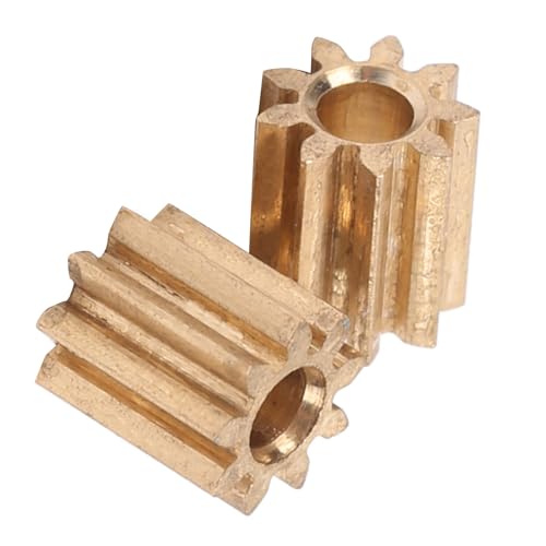 2 Stück Motorritzel, Mini Motor Zahnrad Mechanisches Zahnrad Ersatzteil Zahnradritzel Antriebsrad Messing Ersatz für Duplo Intelli Lok Modul 0,4 9 Zähne duplo lok ritzel,duplo eisenbahn ritzel,ritzel