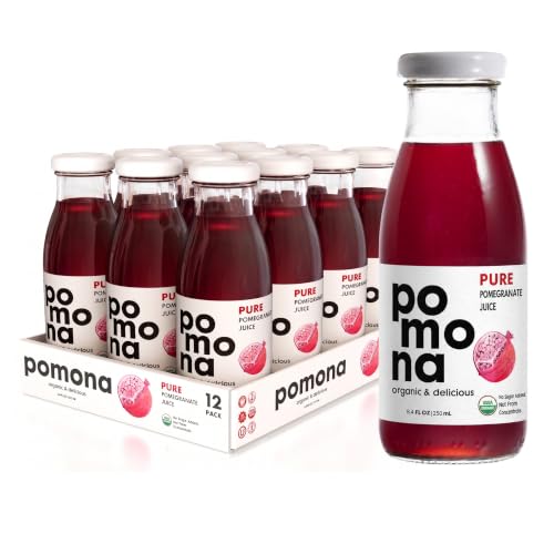 Pure Pomegranate Juice, 8.4 Ounce Bottle (Pack of 12), Cold Pressed Organic Juice, Non-GMO, No Sugar...