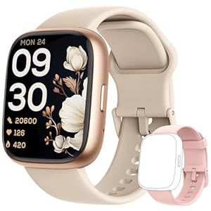 Smart Watch for Women Men Android & iPhone [2 Bands, 44mm case], Alexa Built-in, 1.83" Smartwatch Make/Answer Call, HR SpO2 Sleep Stress Monitor Fitness Tracker, IP68 Waterproof Step Counter Watch