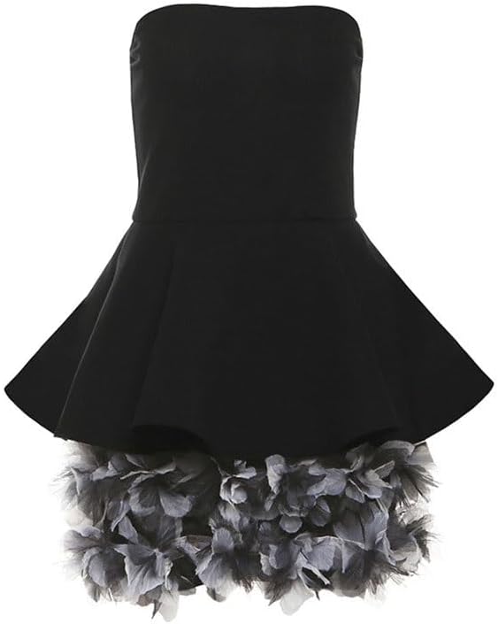 JSEIAJB Polyester Versatile Backless Dress Black Elegant Tubetop Dress for Party Wedding