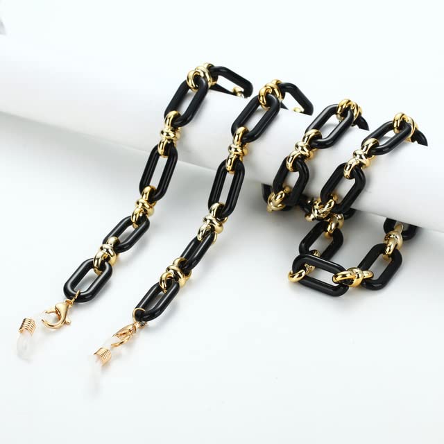 SOREZE SOREZE Cadena de Botones acrílicos para Gafas, Cadena para Mujer, máscara antipérdida, Gafas de Sol Colgantes, Cordones, Correa de sujeción, Collar de Cuerda