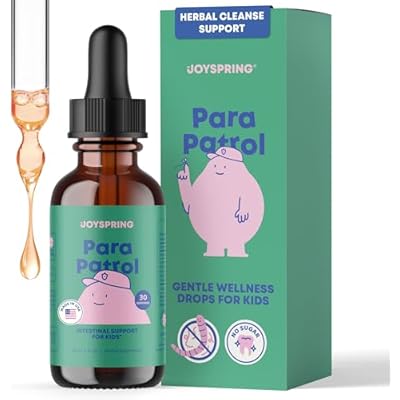 JoySpring ParaPatrol Kids Herbal Blend Alcohol-Free Liquid Supplement with Black Walnut and Wormwood Extract | Supports Digestive Health | Natural Raspberry Flavor 30 Servings