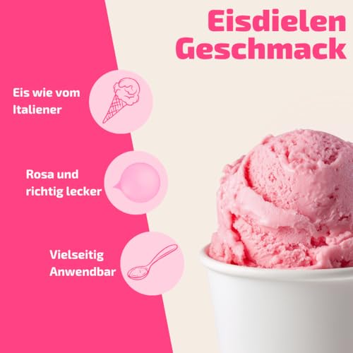 Rosa BUBBLE-GUM Eispaste für selbstgemachtes aromatisches Eis │ MEGA GESCHMACK│ Auch super lecker in Desserts, Getränke, Kuchen, Torten und vielem mehr │ Inhalt 250 g – Bild 3