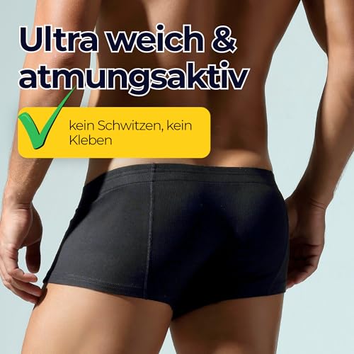 BIMONI Herren Premium Retroshorts Sexy Boxershorts Low-Rise Dessous aus Soft-Viskose – Schwarz, Größe XL