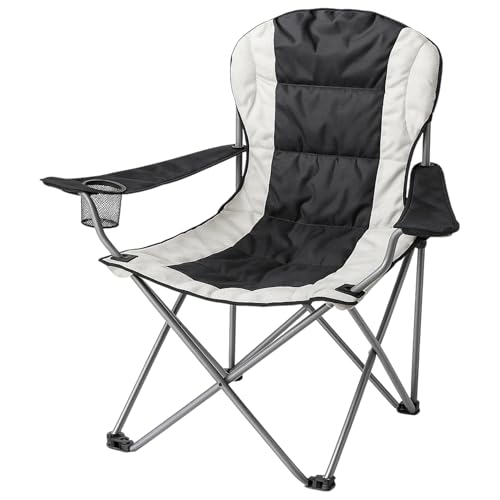 TIENDA EURASIA - Silla Playa o Camping Plegable | Estructura Acero | Respaldo Alto y Acolchado | Tela de Poliéster | con Funda de Transporte | Medida 90 x 56 x 105 cm | Color Aleatorio