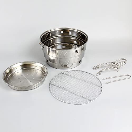 Barbecue portable pliable rond en acier avec sac inclus