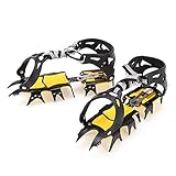 Walsilk Crampons Traction Cleats Spikes Snow Grips,Anti-Slip Stainless Steel Crampons for Mountaineering & Ice Climbing