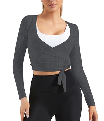 Image of Women Tie Front Shrug Long Sleeve Bolero Cardigan Lightweight Casual Tops