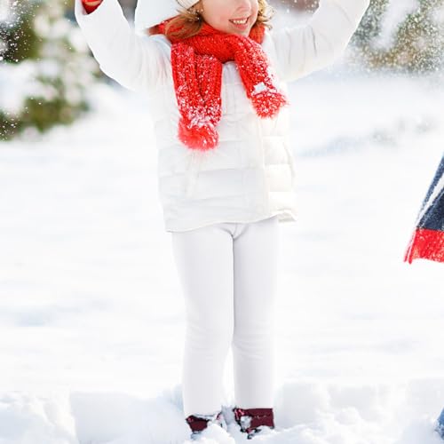 Image of BOOPH Girls Winter Leggings Fleece Lined Toddler Kids Basic Full Length Pants