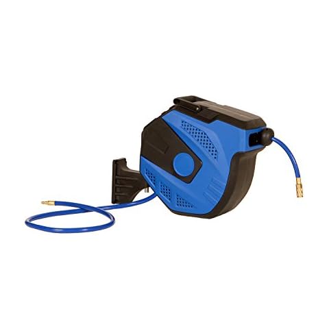 3/8" X 100' Retractable Air Compressor Hose Reel 300 PSI Auto Rewind Garage Tools Cover