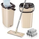 ■ 6 PCS Microfiber Mop Pads: Mikrofasern haben eine super Wasseraufnahme- und Adsorptionskapazität, absorbieren leicht Flüssigkeit und Staub, Schmutz und Haare auf dem Boden. Kann wiederholt verwendet werden, Maschinenwäsche ist nicht leicht zu verformen. Das Mikrofaser-Pad wird per Klettverschluss an der Bodenplatte befestigt, um eine einfache Demontage zu ermöglichen.