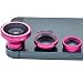 Pink Universal Clip-on 180 degree 3 in 1 Fisheye+Wide Angle+Macro Camera Lens Kit for iPhone 5 5S 4 4S 6 Samsung Galaxy S5/S4/S3 Note 4/3/2 HTC Blackberry Bold Touch, Sony Xperia, Motorola Droid