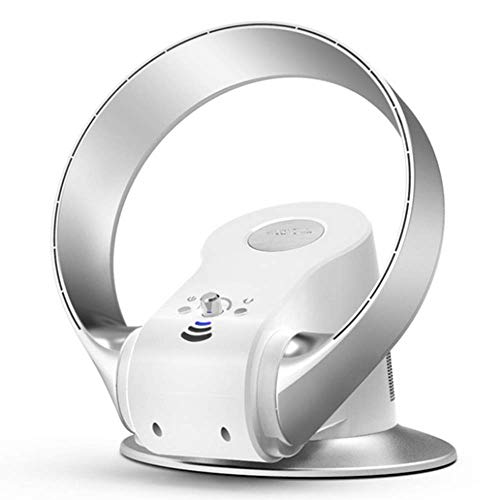 Bladeless Pinnwand Flüsterleises Luftumwälzer mit Fernbedienung/Timer Oszillierende Stilvolle Energieeinsparung,Silber