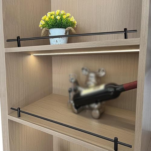 2 Pack Adjustable Black Shelf Guard Rails, 14-42 Inch Closet/Shoe/Bathroom