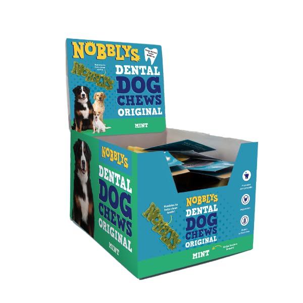 Nobblys Dog Treat Dental Chew Natural Treat For Dogs Dental Sticks Long Lasting Vegetarian Mint Chews, 70 x 15g