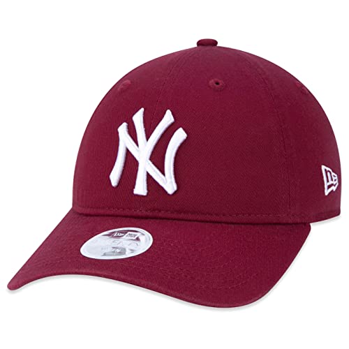 Bone New Era Feminino 9TWENTY Strapback MLB New York Yankees Aba Curva Vermelho Escuro