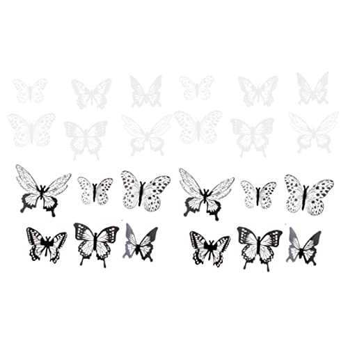 Peosaard Decoración Personalizada para Cupcakes, decoración para Tartas con Mariposas para el día de la Madre, para Tartas con Mariposas en Blanco y Negro, Magdalenas Personalizadas para Suministro