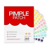 HLOES Pimple Patches for Face 280PCS, Hydrocolloid Acne Patches for Covering Zits and Blemishes, Cute Star Pimple Patches, Facial Skin Care Products.